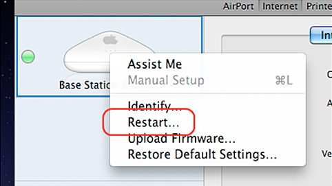 Once the Airport router has restarted, access it with the Airport Utility and select Manual Setup.